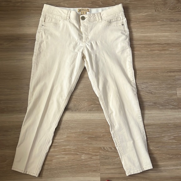 Democracy Ab Technology High Rise Ankle Cropped Jeans Size 14 Ivory Stone Denim - Picture 1 of 8